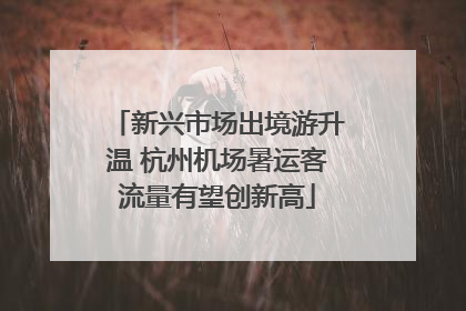 新兴市场出境游升温 杭州机场暑运客流量有望创新高