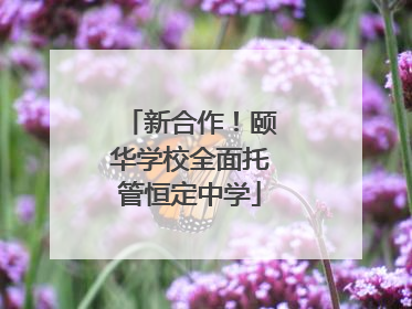 新合作！颐华学校全面托管恒定中学