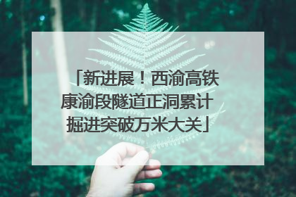 新进展！西渝高铁康渝段隧道正洞累计掘进突破万米大关