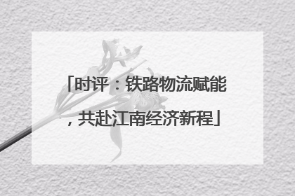 时评：铁路物流赋能，共赴江南经济新程