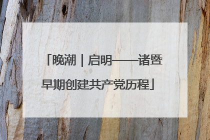 晚潮｜启明——诸暨早期创建共产党历程