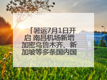 暑运7月1日开启 南昌机场新增加密乌鲁木齐、新加坡等多条国内国际航线