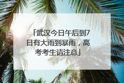 武汉今日午后到7日有大雨到暴雨，高考考生请注意