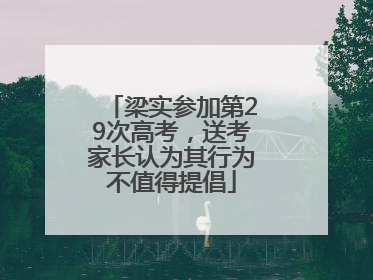 梁实参加第29次高考，送考家长认为其行为不值得提倡