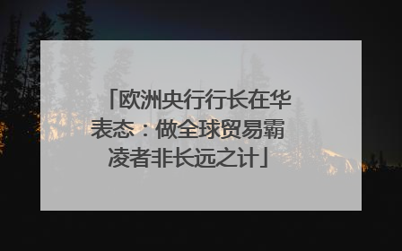 欧洲央行行长在华表态：做全球贸易霸凌者非长远之计