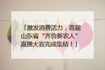 激发消费活力，首届山东省“齐鲁新农人”直播大赛完成集结！