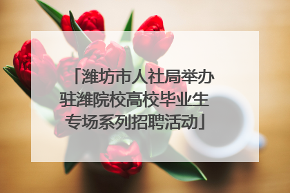 潍坊市人社局举办驻潍院校高校毕业生专场系列招聘活动