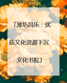 潍坊昌乐：优质文化资源下沉文化书院