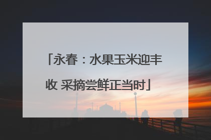 永春：水果玉米迎丰收 采摘尝鲜正当时