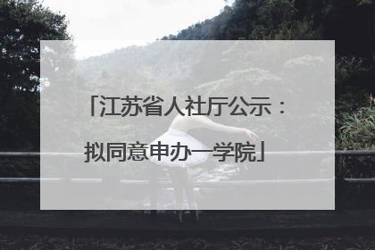 江苏省人社厅公示：拟同意申办一学院