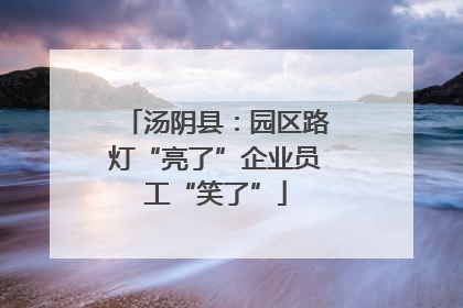 汤阴县：园区路灯“亮了”企业员工“笑了”