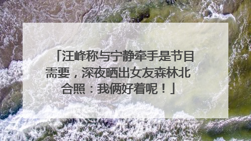 汪峰称与宁静牵手是节目需要，深夜晒出女友森林北合照：我俩好着呢！