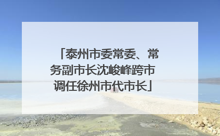 泰州市委常委、常务副市长沈峻峰跨市调任徐州市代市长