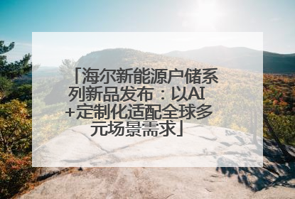 海尔新能源户储系列新品发布：以AI+定制化适配全球多元场景需求