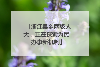 浙江县乡两级人大，正在探索为民办事新机制