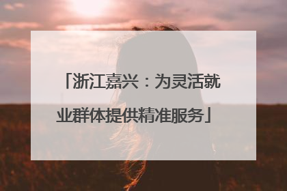 浙江嘉兴：为灵活就业群体提供精准服务