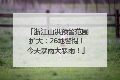 浙江山洪预警范围扩大：26地警惕！今天暴雨大暴雨！