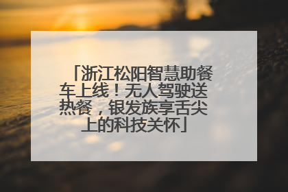 浙江松阳智慧助餐车上线！无人驾驶送热餐，银发族享舌尖上的科技关怀