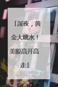深夜，黄金大跳水！美股高开高走