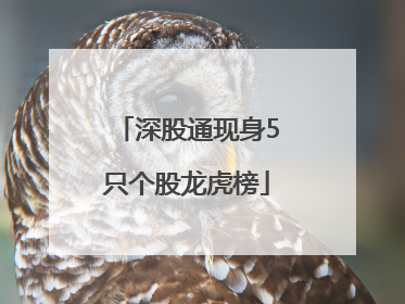 深股通现身5只个股龙虎榜