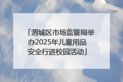 渭城区市场监管局举办2025年儿童用品安全行进校园活动