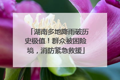 湖南多地降雨破历史极值！群众被困险境，消防紧急救援