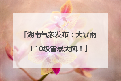 湖南气象发布：大暴雨！10级雷暴大风！