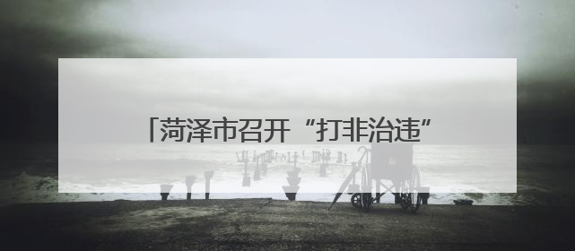 菏泽市召开“打非治违”专项行动方案解读会议