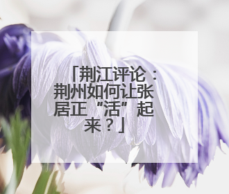 荆江评论：荆州如何让张居正“活”起来？