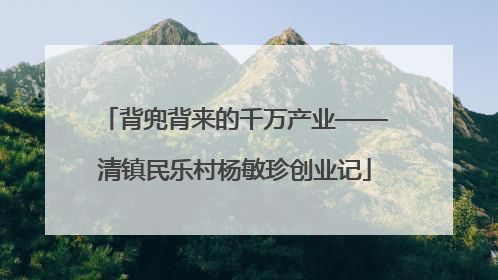 背兜背来的千万产业——清镇民乐村杨敏珍创业记