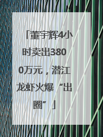 董宇辉4小时卖出3800万元，潜江龙虾火爆“出圈”