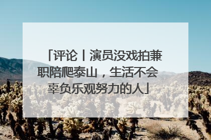 评论丨演员没戏拍兼职陪爬泰山，生活不会辜负乐观努力的人