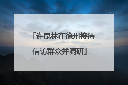 许昆林在徐州接待信访群众并调研