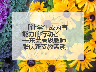 让学生成为有能力的行动者——东莞高级教师张庆新支教孟溪中学的故事