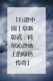 行进中国丨阜新彰武：科尔沁沙地上的绿色传奇