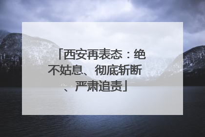 西安再表态：绝不姑息、彻底斩断、严肃追责