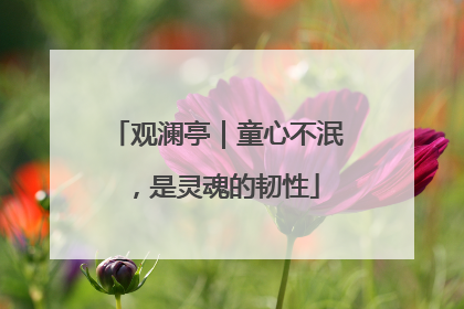 观澜亭｜童心不泯，是灵魂的韧性