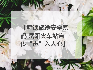 解锁旅途安全密码 岳阳火车站宣传“声”入人心