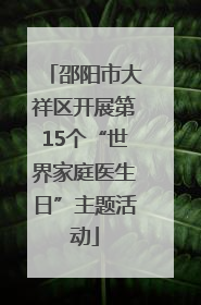 邵阳市大祥区开展第15个“世界家庭医生日”主题活动