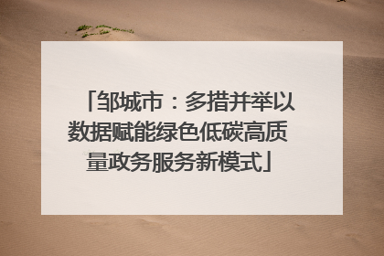 邹城市：多措并举以数据赋能绿色低碳高质量政务服务新模式