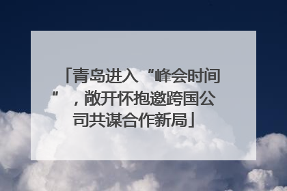 青岛进入“峰会时间”，敞开怀抱邀跨国公司共谋合作新局