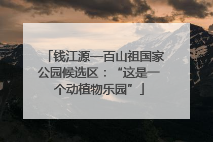 钱江源—百山祖国家公园候选区：“这是一个动植物乐园”