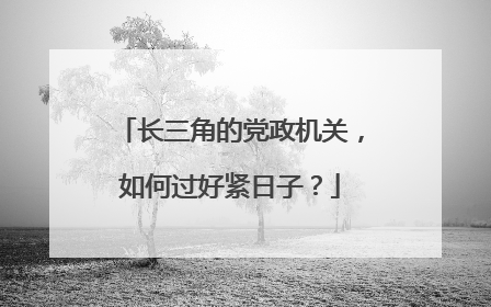 长三角的党政机关，如何过好紧日子？