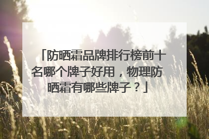 防晒霜品牌排行榜前十名哪个牌子好用，物理防晒霜有哪些牌子？