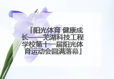 阳光体育 健康成长——芜湖科技工程学校第十一届阳光体育运动会圆满落幕