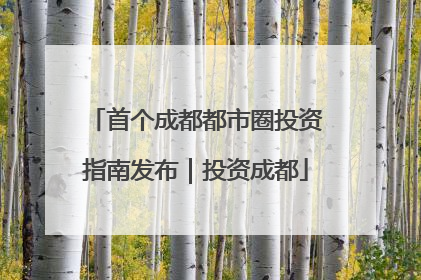 首个成都都市圈投资指南发布｜投资成都