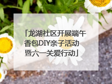 龙湖社区开展端午香包DIY亲子活动暨六一关爱行动