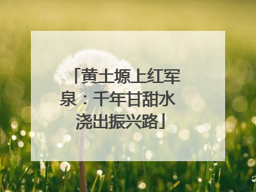 黄土塬上红军泉：千年甘甜水 浇出振兴路