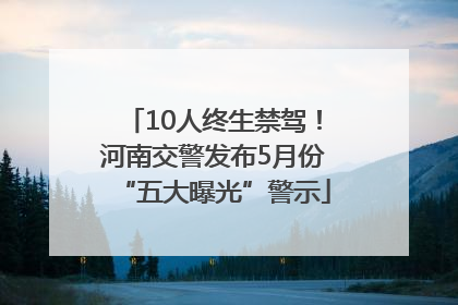 10人终生禁驾！河南交警发布5月份“五大曝光”警示