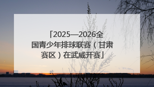 2025—2026全国青少年排球联赛（甘肃赛区）在武威开赛